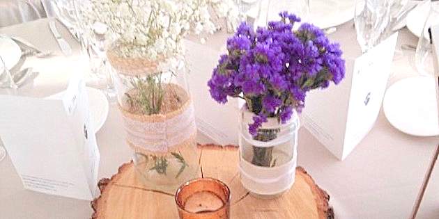 Wedding table flowers in Nerja